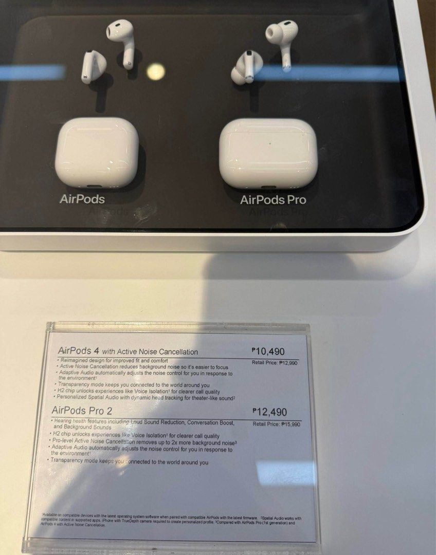 BRAND NEW & SEALED AIRPODS PRO 2 (Category: Headphones & Headsets) located in Puerto Princesa. Submitted by aylahvieww (Listing ID 1367713193, Image 2). Description: Price still negotiable 100% brand new, sealed, never opened. Money back guaranteed if proven fake. Reason for Selling: Received as a gift, but I already have one, so I’m letting it go. Serious buyers only. Message me for faster replies. Thanks .