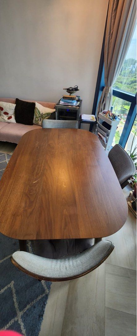 Dining Table Set (Category: Tables & Sets) located in Singapore. Submitted by lenkaem (Listing ID 1367675829, Image 3). Description: Dining table (135x115) and 4 chairs Chairs need a good cleaning Pick up Tanjong Rhu .