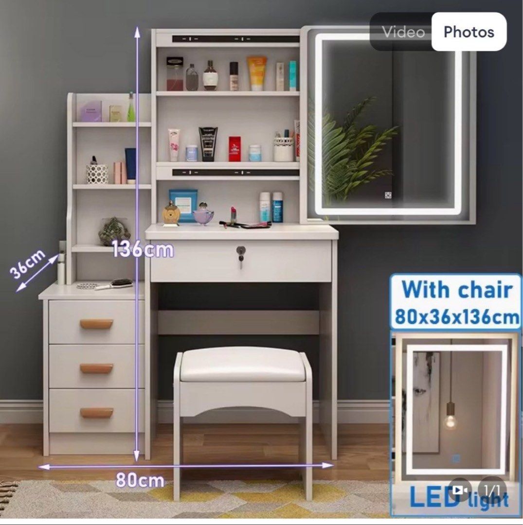 Dressing Table (Category: Other Home Furniture) located in Singapore. Submitted by catloh (Listing ID 1367703003, Image 1). Description: Brand New Bought it yesterday - 07/05/25 Selling it away cos it is not suitable for me due to space constraints. I have too many cosmetics/skincares and the compartments are too little for me to keep all. .