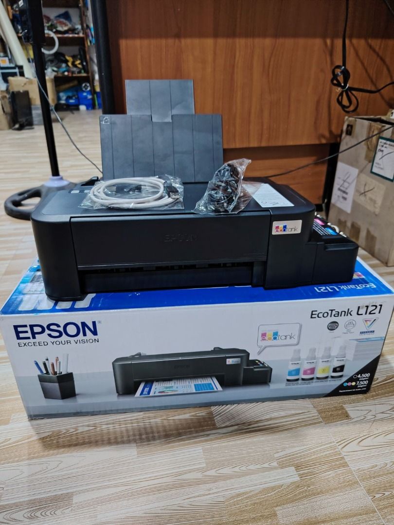 Epson L121 Printer Only (Category: Printers, Scanners & Copiers) located in Binan City. Submitted by mspci2020 (Listing ID 1367695830, Image 1). Description: Epson L121 Printer Only Price: Php 4,000 Location : Biñan, Laguna ✅Printer only ✅3mos warranty ✅Good as new ✅Pwedeng magprint upto long size paper ✅With dye ink on tank ✅With box ✅Complete accessories (power cable and usb cable) ✅Ready to use For pick up and shipping available, shipping fee 