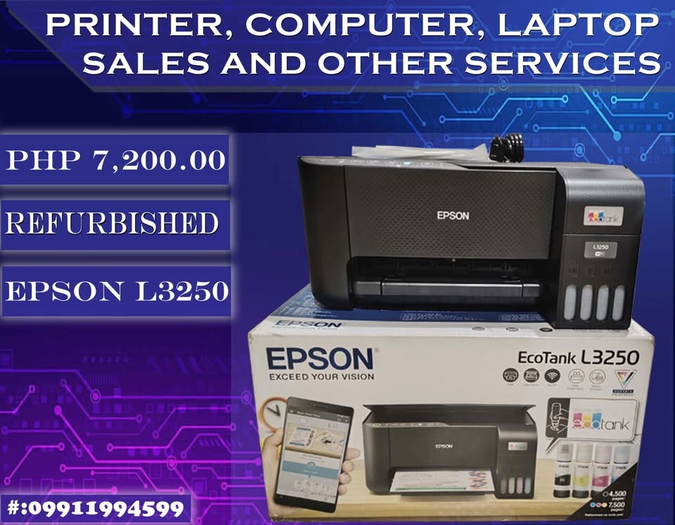 Epson L3250 Printer 3-in-1(print, scan, copy and wifi), Computers ...