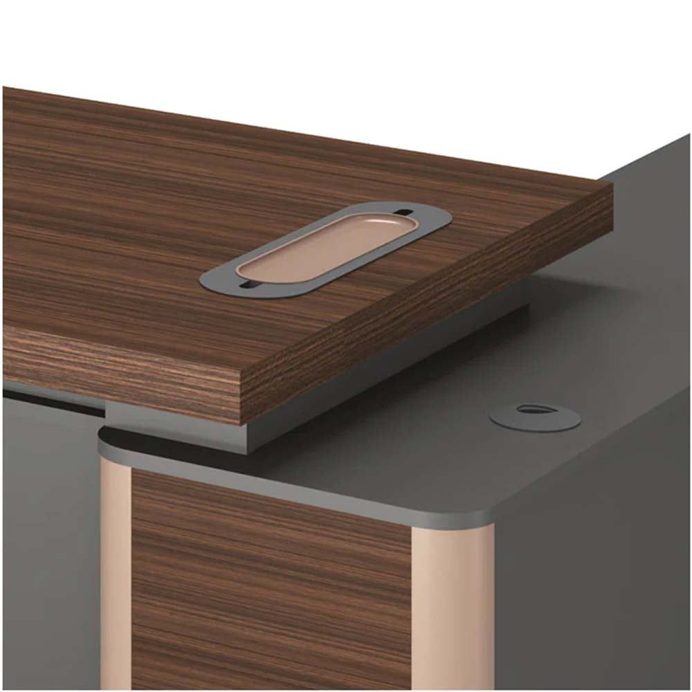 Ergodynamic Executive desk, with side return table with cabinets ...