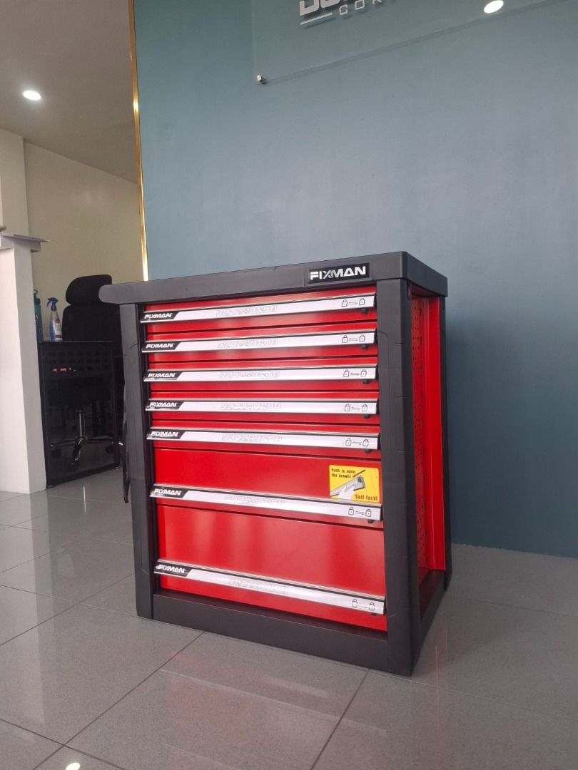 FIXMAN Caddy/Tool Trolley/Tool Cabinet 7 Drawers 191pcs Tools (Category: Construction Tools & Equipment) located in Cavite. Submitted by lapuagjans96184 (Listing ID 1367682788, Image 3). Description: Fixman Heavy Duty Unit Seven Drawers 191 pcs units Industrial Grade Tool Caddy/Tool Trolley/Tool Cabinet TOOL TROLLEY FIXMAN is a specialized manufacturer of tool trolley, portable tool chest and tool box with tool sets. FIXMAN tool trolley patent fu