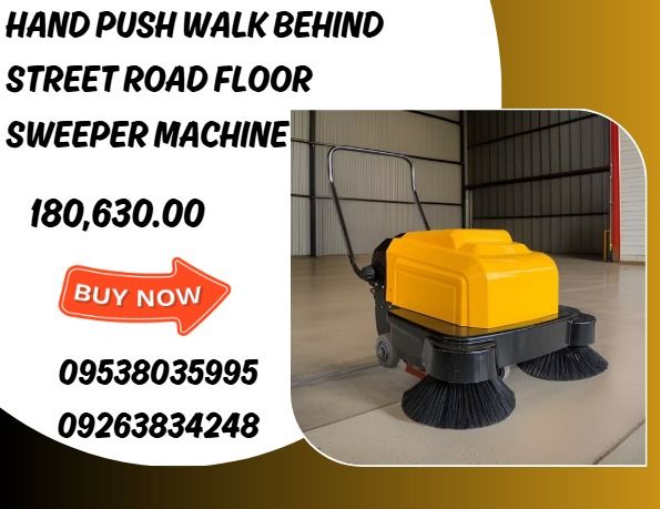 Hand Push Walk Behind Street Road Floor Sweeper Machine, Everything ...