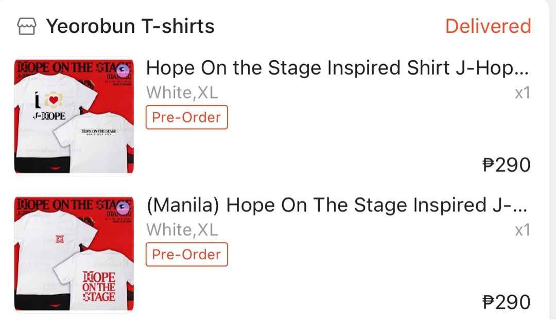Hope on the Stage inspired shirt (2) (Category: Tshirts & Polo Shirts ) located in Taguig. Submitted by rhansicels (Listing ID 1367746131, Image 2). Description: wts lfb Hope on the Stage inspired Tshirt (from yeorobun tshirts) - Php 200 ea na lang (orig price is 290 ea) - size XL - new and never used rfs: not my desired size so I’m buying another in a diff size 📍Taguig City.