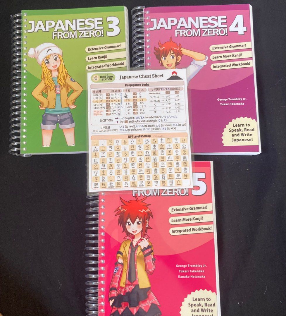 Japanese from Zero (3,4,&5) (Category: Textbooks) located in Cavite. Submitted by triciaanne___ (Listing ID 1367858048, Image 1). Description: Bought these in Orange App in the price of 1,800. This is perfect when you already know Hiragana and Katakana since this is mostly about grammar and kanji .