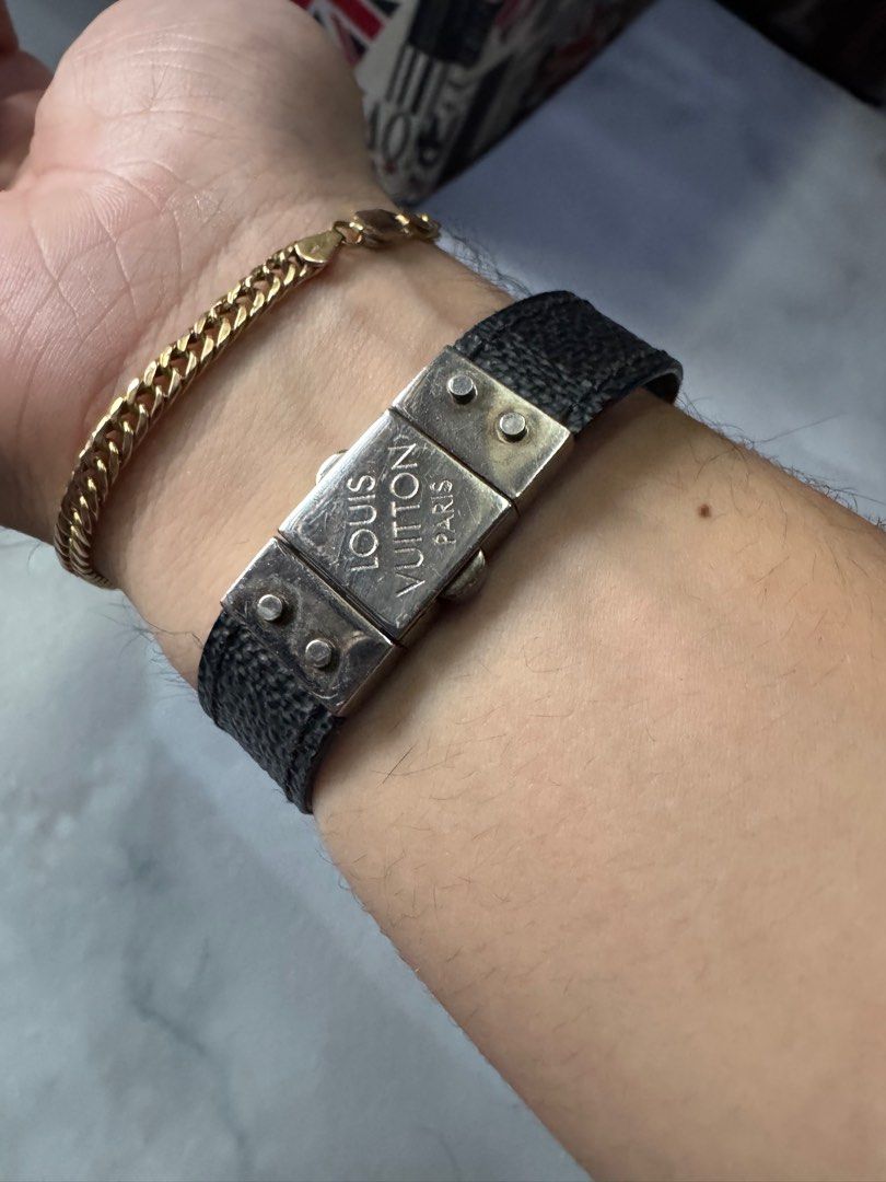 Louis Vuitton check it damier graphite bracelet (Category: Luxury Accessories) located in Manila. Submitted by cobrataters (Listing ID 1367750879, Image 1). Description: Original Louis Vuitton check it damier graphite Minor scratches due to It’s age. Costs more than 20k srp Bracelet only no box pouch etc. Guaranteed original 5k only fixed.