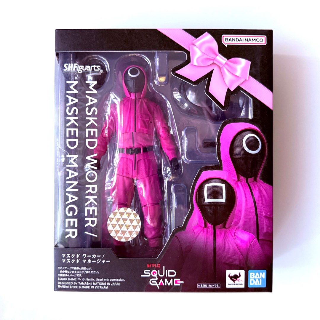 MISB Hasbro Transformers One Studio Series Deluxe Class B-127 / Bumblebee Cybertronian, Bandai s.h.figuarts Squid Game Masked Soldier SHFiguarts SHF Action Figure, Authentic, New, Sealed & Unopened in Mint Condition Box (Category: Toy Figures) located in Singapore. Submitted by tudor8 (Listing ID 1367789743, Image 2). Description: Transformers B-127/Bumblebee $29.90 Bandai S.H.Figuarts Squid Game Masked Worker / Manager $49.90 Authentic, New, Sea
