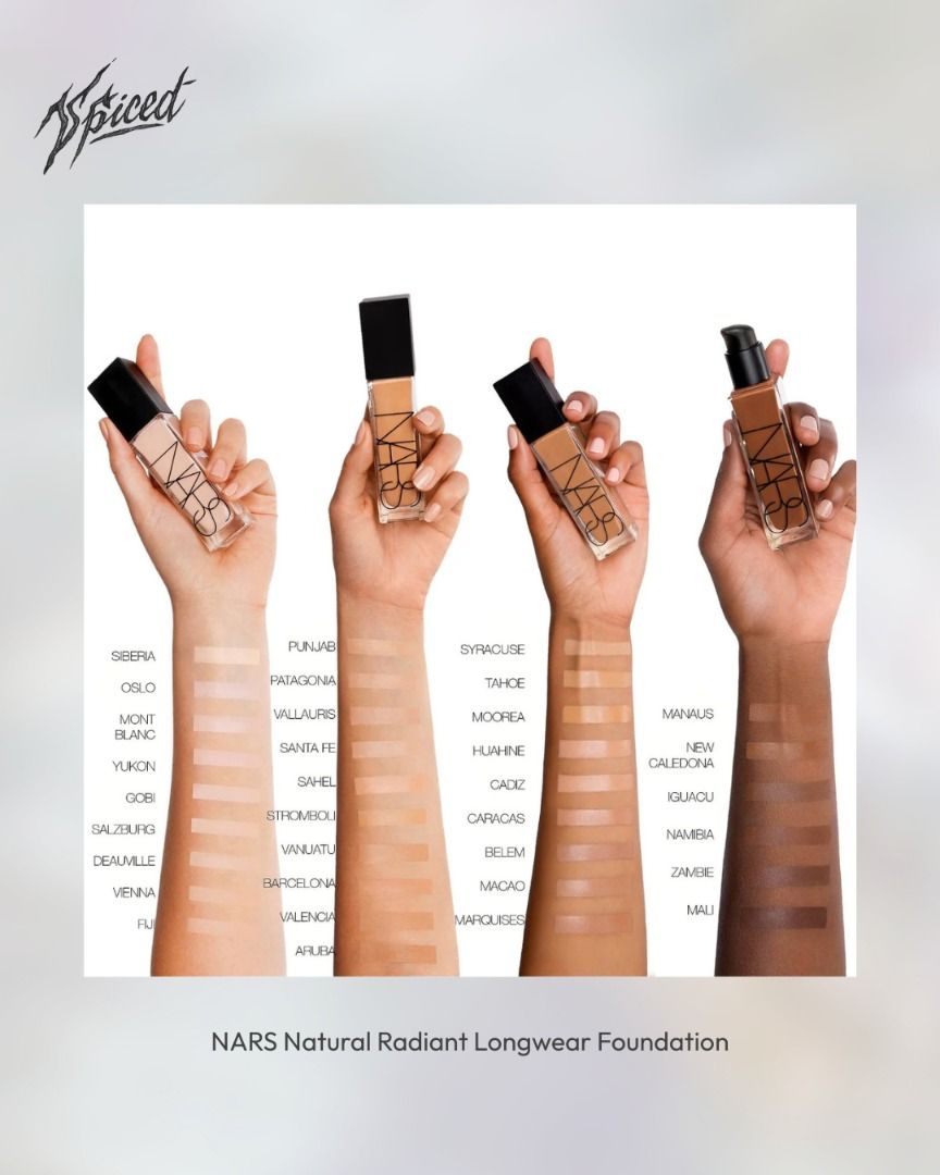 NARS Natural Radiant Longwear Foundation (Category: Makeup) located in Quezon City. Submitted by bbycherie_ (Listing ID 1367800134, Image 2). Description: NARS Natural Radiant Longwear Foundation ⭐️ 100% Authentic & Original - Pasabuy from Singapore 🇸🇬 All shades available except: Punjab, Valencia, Syracuse, Tahoe Brand new, sealed with box & will include freebies for every order! 🩷 ETA: 1 week after placing order DM to order and for more info