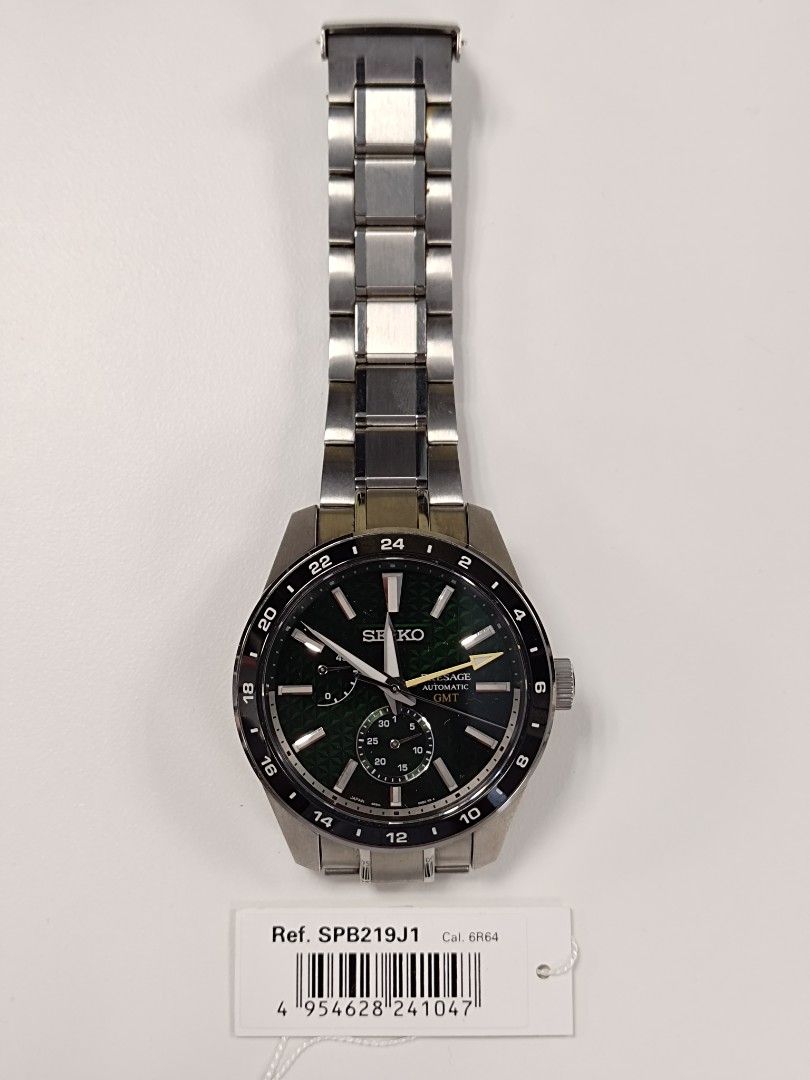 Seiko SPB219 PRESAGE SHARP-EDGED GMT (Category: Men's Watches) located in Taguig. Submitted by speedforce101 (Listing ID 1367708921, Image 3). Description: FIXED PRICE! FIXED PRICE MEANS BEST AND LAST PRICE. Made in Japan Purchased May 2022 True GMT Full-specs here: https://seikoluxe.com/products/spb219/ Boxed set of papers, warranty card, extra links aligned 24-hour bezel hairline scratches on sides; none on bezel, crystal, case back, and bracel