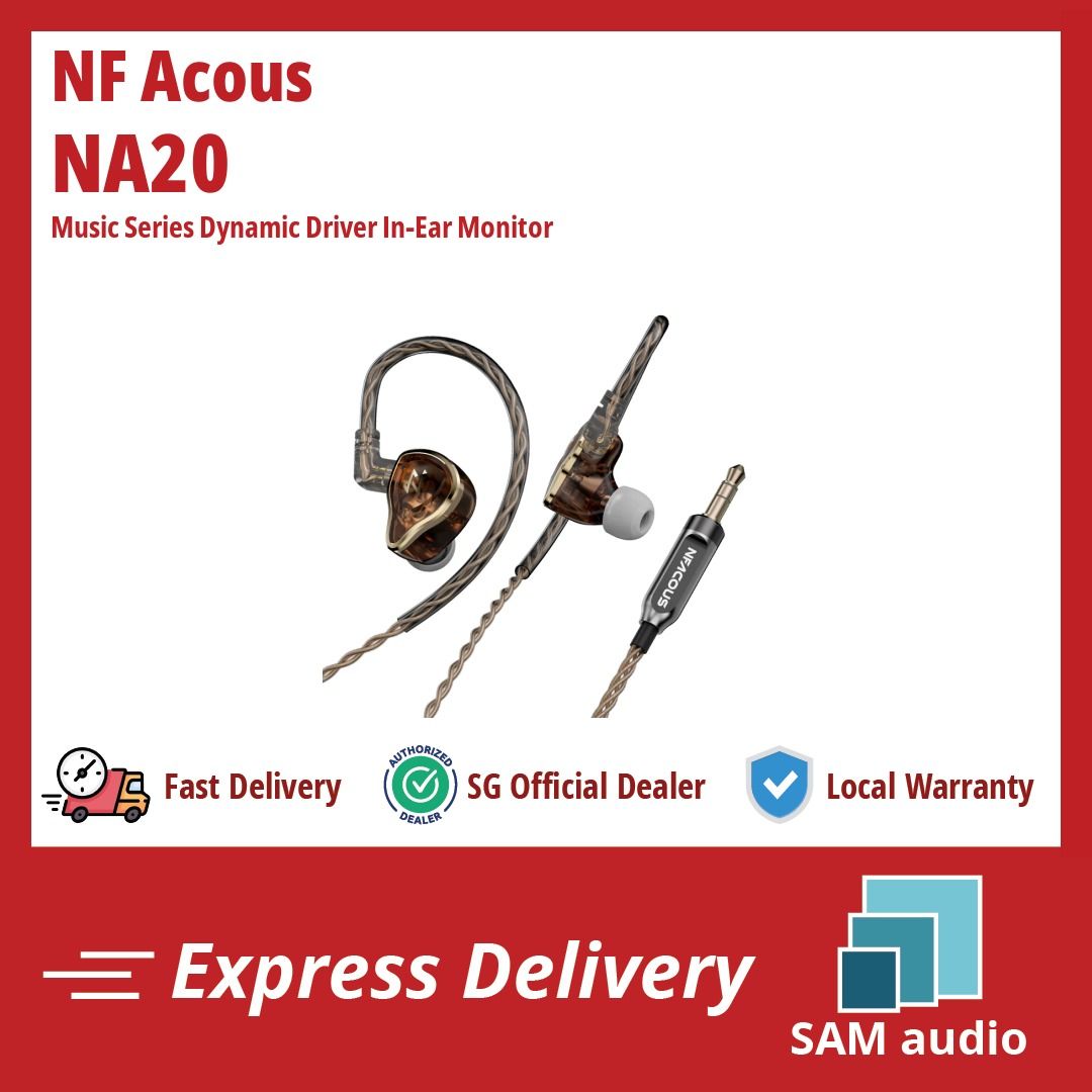 [🎶SG] NF ACOUS NA20 Music Series Dynamic Driver In-Ear Monitor (Category: Earphones) located in Singapore. Submitted by sam_audio (Listing ID 1367761267, Image 1). Description: OFFICIAL NF ACOUS DEALER (>‿◠)✌ SAM AUDIO 🎵 OFFICIAL NF ACOUS DEALER - 1 Year Local Warranty & Aftersales Support 📦 Free Local Standard Delivery (within-3-business-days) for purchases above $50 - Or top up $9.99 for Same Day Delivery (Order before 12pm) 💬 Responsive re