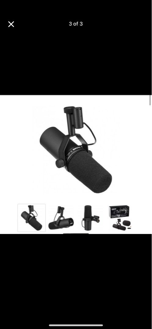 Shure SM7B Microphone (Category: Microphones) located in Makati City. Submitted by ericadr_ (Listing ID 1367687898, Image 3). Description: RFS: I have another one already Used for a month.