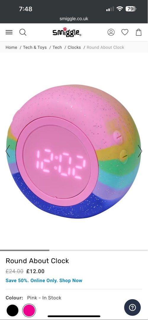 Smiggle desk clock Temperature/clock/date & alarm (Category: Clocks) located in Makati City. Submitted by affordableeleganceemporium (Listing ID 1367861433, Image 1). Description: Decorate a bedside table or homework desk with our awesome Round About Clock! Features an alarm, countdown, temperature and digital calendar display to help kickstart the day, the right way. Plus, a totally fun, space dye design! LED screen 12&24 display Alarm clock Cou