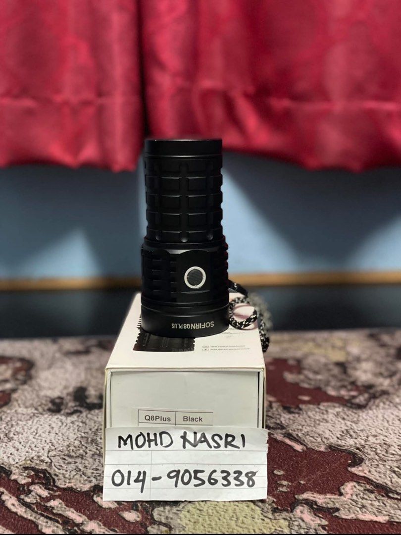 Sofirn Q8 plus (Category: Lighting) located in Alor Setar. Submitted by nasri96ang58093 (Listing ID 1367714836, Image 1). Description: touch light sofirn Q8 plus untuk dijual,nk jual murah2 saja.semua function lg.jarang guna.condition tip top lg 9/10.dapat fullset.utamakan COD.apa2 ws kosong satu empat 9056338.