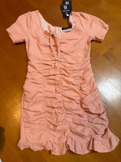 斯文裙 粉紅色彈性連身裙64242126037250110