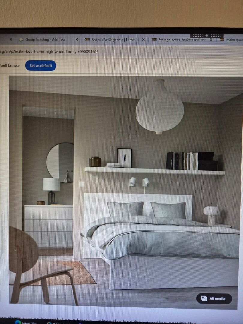Bed Frame (Category: Bed Frames & Mattresses) located in Singapore. Submitted by fredddiemercury (Listing ID 1367904236, Image 2). Description: bed frame only queen size in mint condition no scratches or dents include 2 storage drawer deal around tiong bahru please arrange own transport.