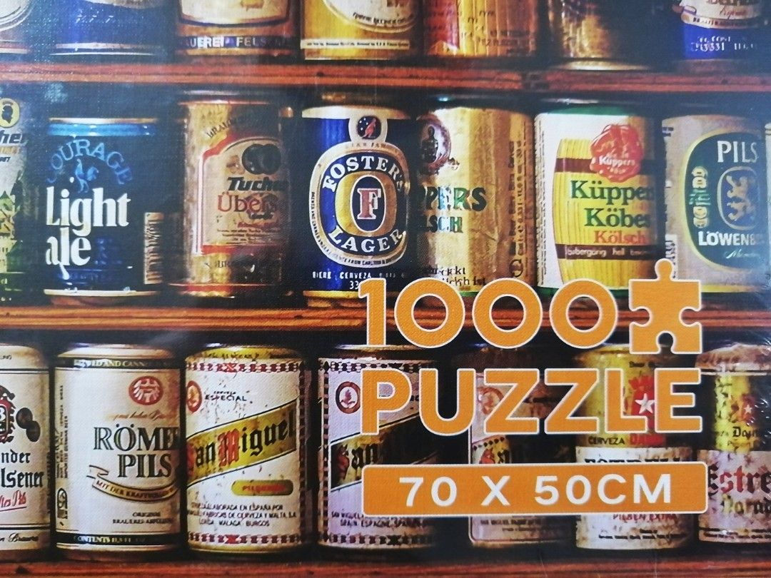 Beer Can Jigsaw Puzzle 1000pcs (Category: Board Games & Puzzles) located in Malabon City. Submitted by audioscience (Listing ID 1367963275, Image 2). Description: • Brand new • Sealed • 1000 pcs • Size: 70 x 50cm • Selling as is • Actual photos • What you see is what you get ✓ Payment via Gcash, BPI Family Bank Deposit, Palawan Express, LBC.