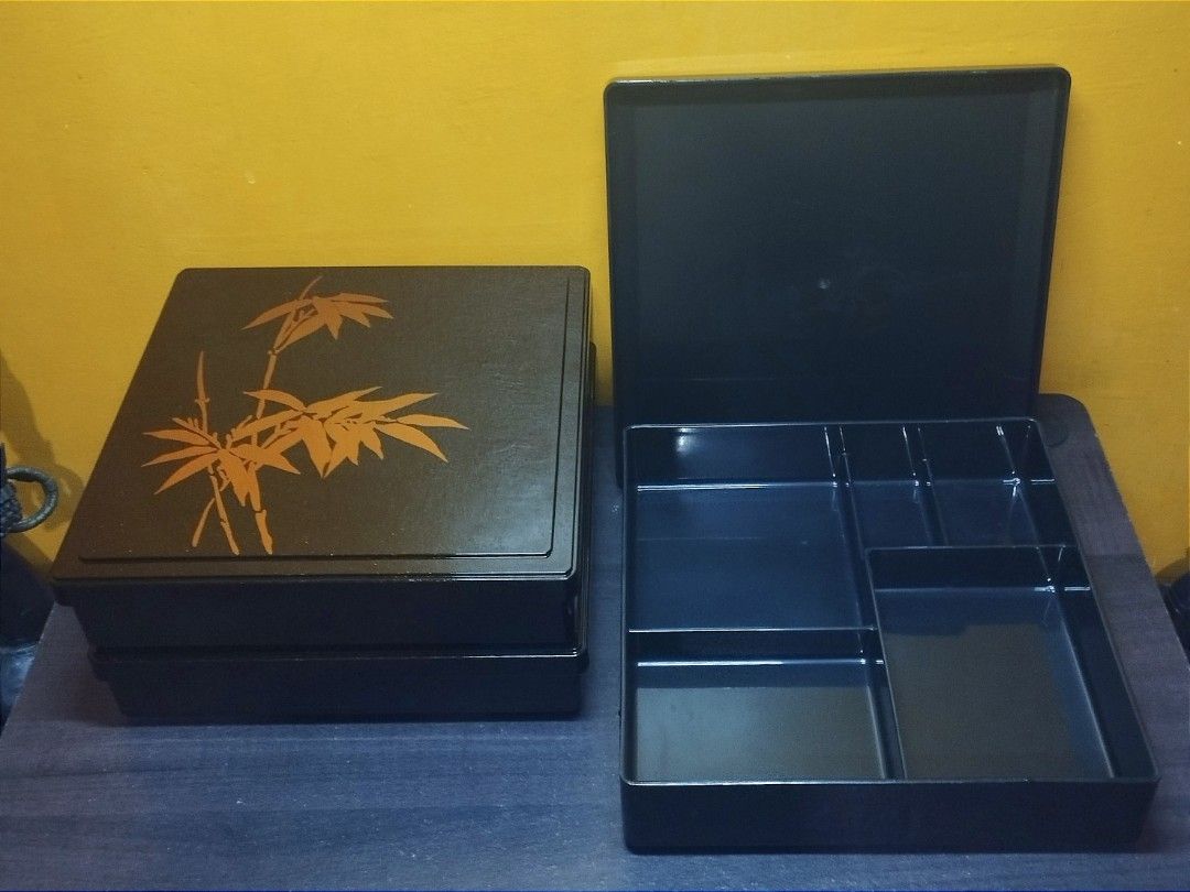 Bento Box and Wooden Trays (Category: Food Organization & Storage) located in Valenzuela. Submitted by masterpuge (Listing ID 1367921435, Image 1). Description: PTPA For Sale 1. Bento box with cover - 3 layers stackable with 5 division 2. Bento box with cover - 2 layers stackable, no division - with stain marks at side and bottom 3. Wooden Trays **All unused except the large wooden tray. Like New na lng conditions since wala ng boxes mga ito.** S