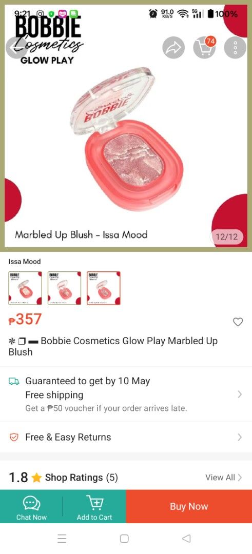 Bobbie Cosmetic BLUSH (Category: Makeup) located in Makati City. Submitted by declutterbrandnew (Listing ID 1367869965, Image 2). Description: selling for 249 BRANDNEW priced in stores for P357.