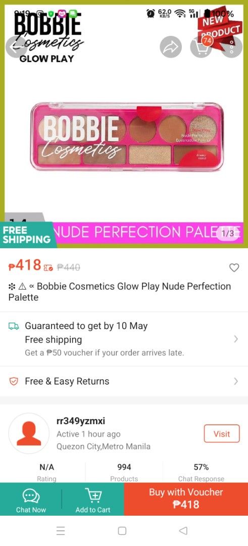 Bobbie Cosmetics EYESHADOW PALETTE (Category: Makeup) located in Makati City. Submitted by declutterbrandnew (Listing ID 1367869572, Image 2). Description: selling for P299 priced in stores for P418 Sealed and Brandnew.
