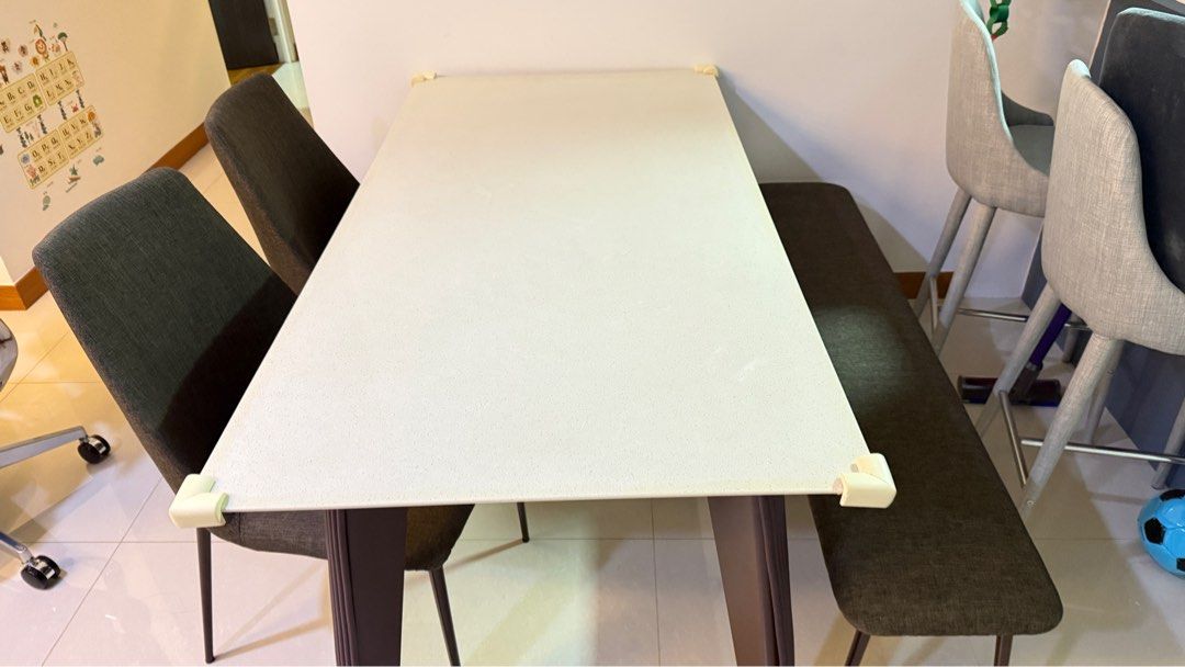 Cellini Ding set Kay Grey Quartz Top Dining Table With 2 Henry Dining ...