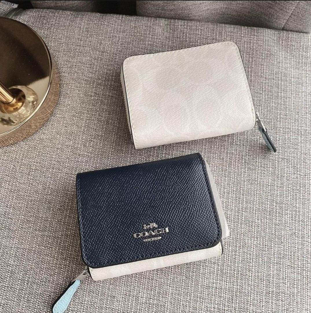 Coach C4527 Small Trifold Wallet in Colorblock Waterfall / Midnight ...
