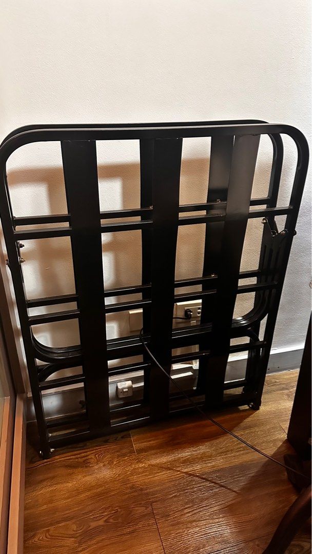 Folding Bed Frame (Category: Bed Frames & Mattresses) located in Mandaluyong City. Submitted by TheWeekendProject (Listing ID 1366959971, Image 2). Description: See picture for measurements. Foam not included. Sturdy. Medyo mabigat. Pickup location is now at Iriga City, Cam Sur..