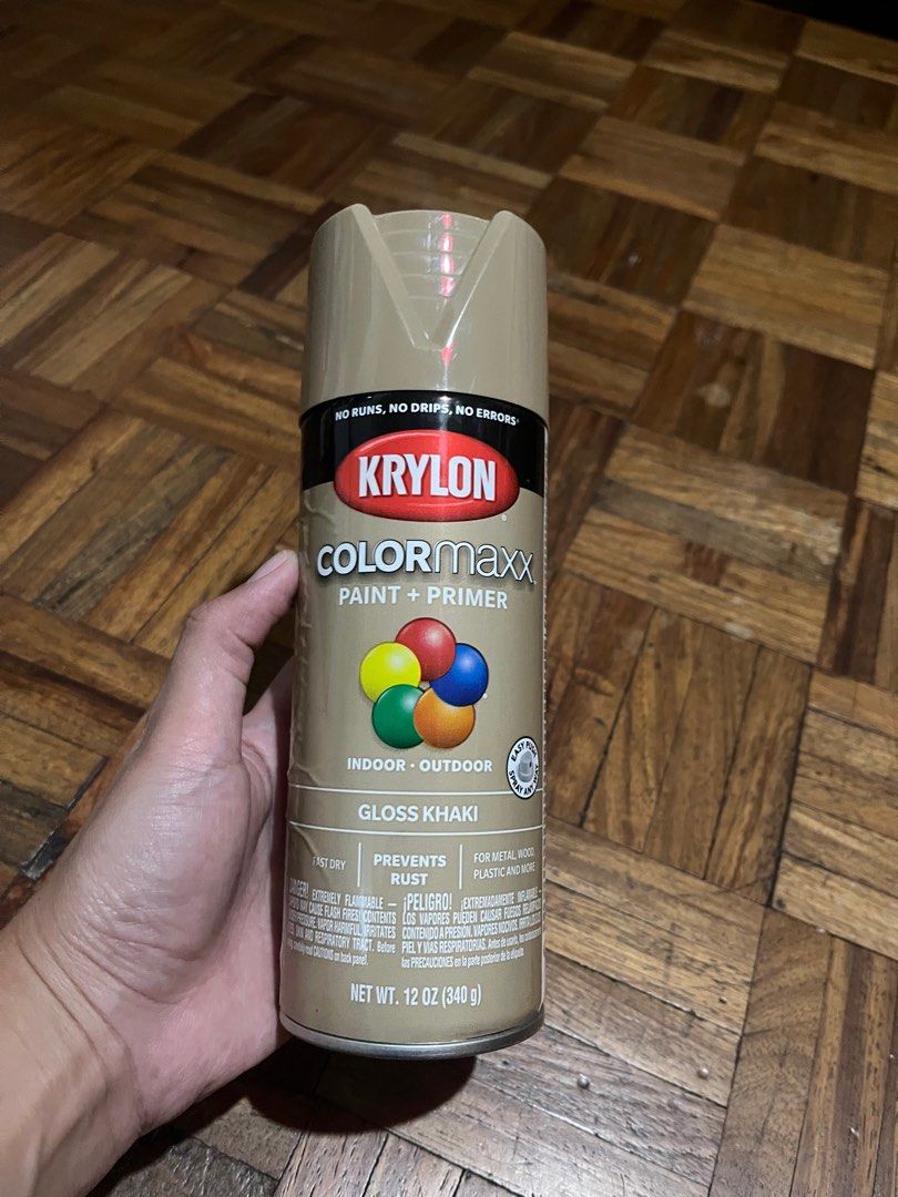 Khaki Spray Paint (Category: Home Improvement Tools & Accessories) located in Makati City. Submitted by yoursecondbest (Listing ID 1367971754, Image 1). Description: Wrong color. Just sprayed once on paper to try. Bought 5/8/2025..