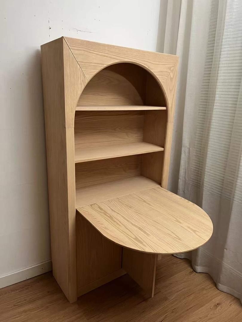 KITCHEN CABINET [KC306] (Category: Shelves, Cabinets & Racks) located in Quezon City. Submitted by johnericna90745 (Listing ID 1367916896, Image 2). Description: A dual purpose kitchen cabinet design, this design have a foldable dining table that already attached to the cabinet. All materials is Made in Thailand Solid Rubberwood Size/s: 93cm (37in) * 38cm (15in) * H180cm (71in) = ₱ 19,500 walnut（+1000）.