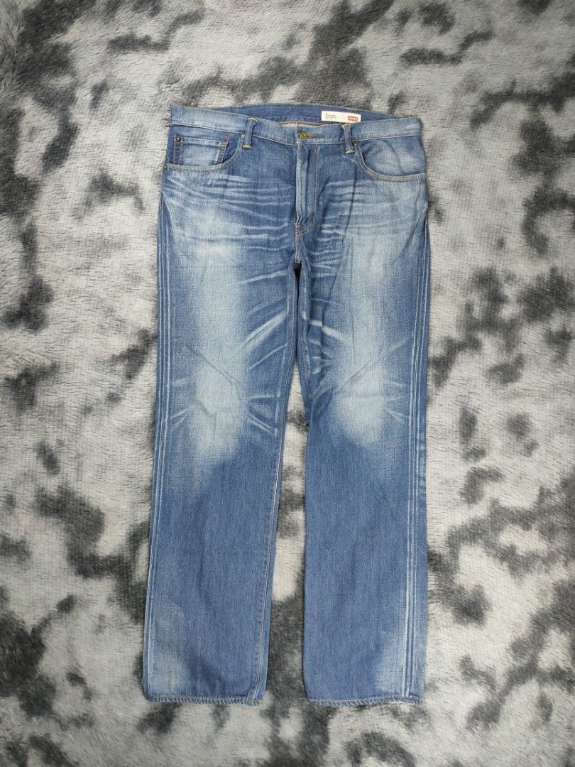 Levis 502 Japan Selvedge Jeans (Category: Jeans) located in Muntinlupa City. Submitted by d_code (Listing ID 1367968273, Image 1). Description: size 38 made in japan good as new width 19 x 44 lengtg x 8.5 hem.