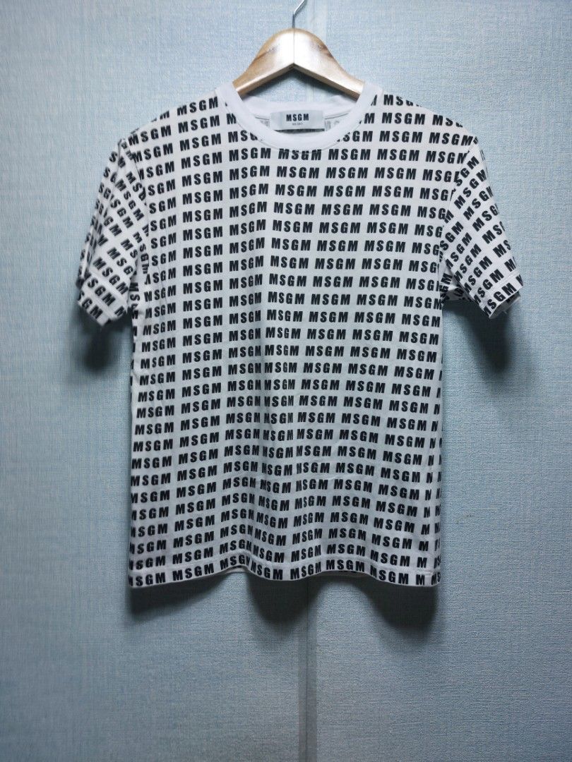 MSGM all over print shirt (Category: Luxury Apparel) located in Manila. Submitted by getforstyle (Listing ID 1367964619, Image 1). Description: Width: 17.5 inches Length: 24 inches MOP: Gcash, Maya, Bank transfer etc. MOD: JRS express, Lalamove, J&T express.