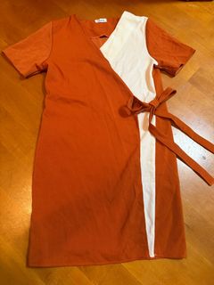 斯文上班OL愛馬仕橙 連身裙 夏天64246018958979110