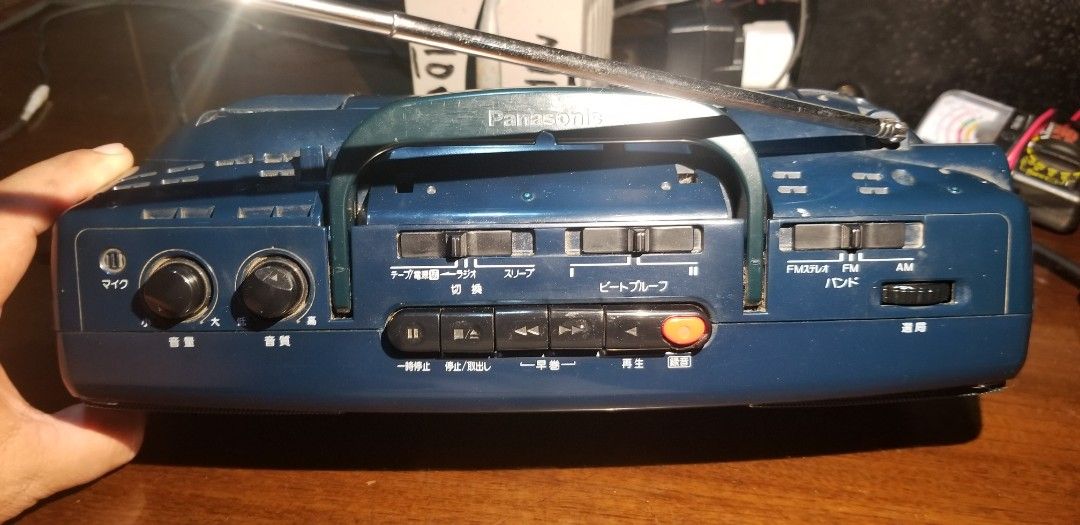 Panasonic am/fm cassette player all working 110v (Category: Portable Music Players) located in Bulacan. Submitted by rhodgz (Listing ID 1368024812, Image 3). Description: Panasonic MiniBoombox All working 110v or battery complete local am/fm stations tape working, play,fwd,rew,auto reverse makinis pa P1,500 only we ship nationwide pick up @ Meycauayan, Bulacan or Cabiao, Nueva Ecija by schedule.