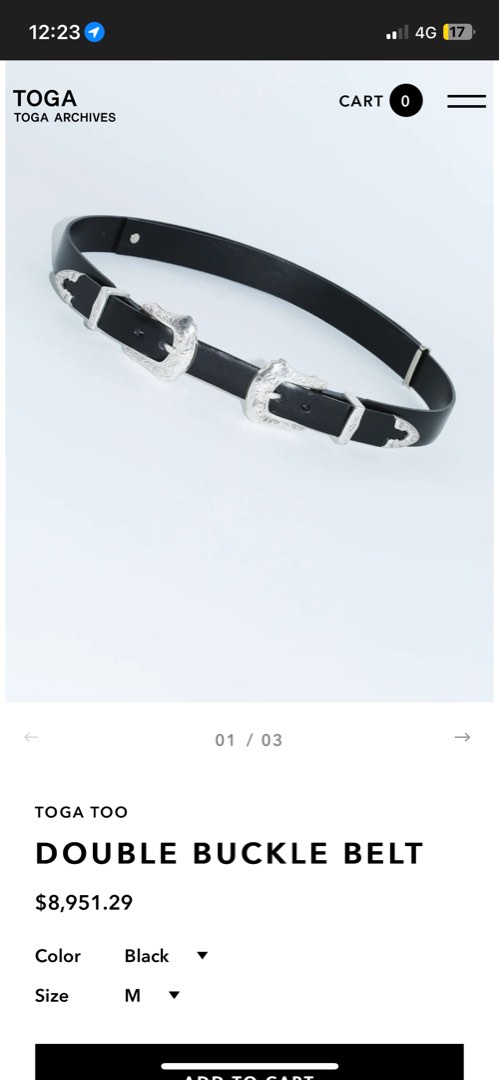 【TOGA PULLA】美品　Double buckle belt TOGA PULLA（トーガ プルラ）の「TOGA PULLA Double buckle
