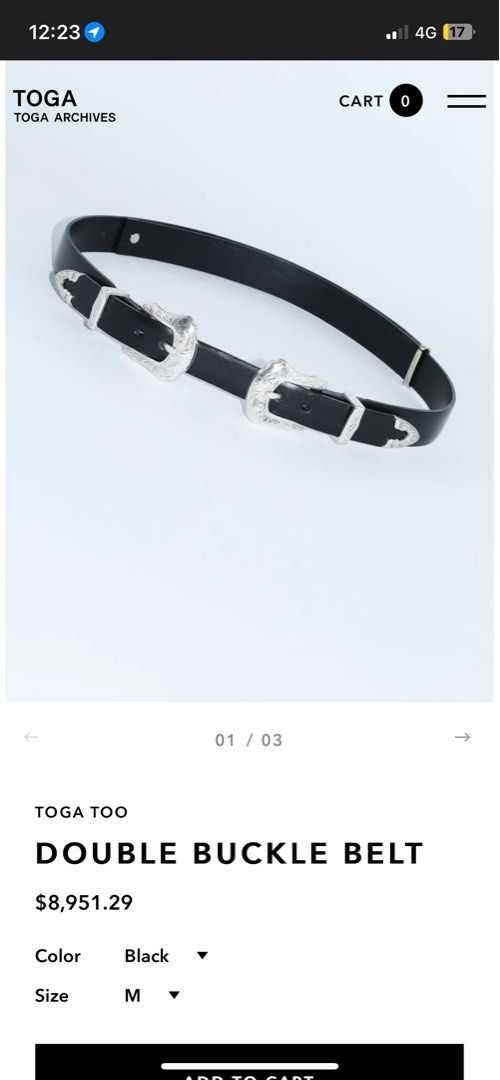toga pulla double buckle belt 雙頭皮帶m, 她的時尚, 手錶及