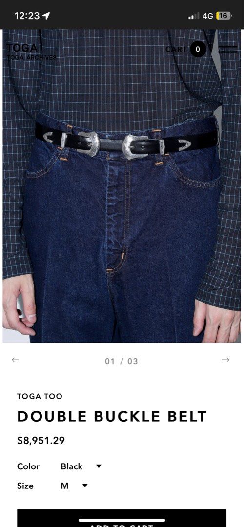 【TOGA PULLA】美品　Double buckle belt TOGA PULLA（トーガ プルラ）の「TOGA PULLA Double buckle