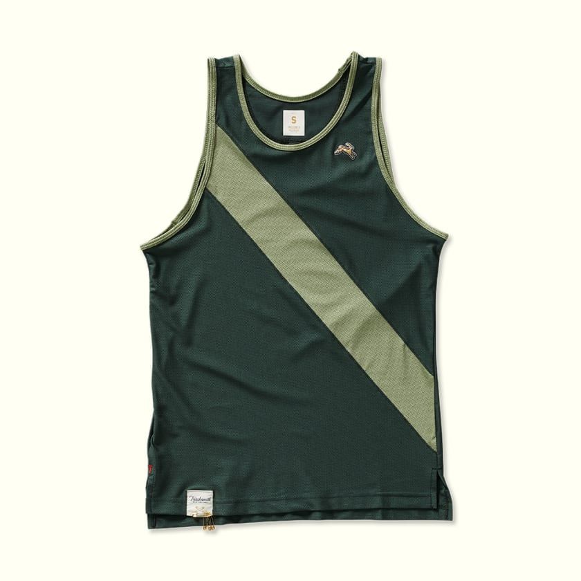 Tracksmith Van Cortlandt Singlet - Forest Green (Category: Activewear) located in Makati City. Submitted by raceday.rdy (Listing ID 1367954238, Image 1). Description: Tracksmith's racing singlet crafted in lightweight moisture wicking 2:09 mesh, finished their signature sash Large. See garment measurements in the last pic Used, in excellent condition Color: Forest Green/Oil.