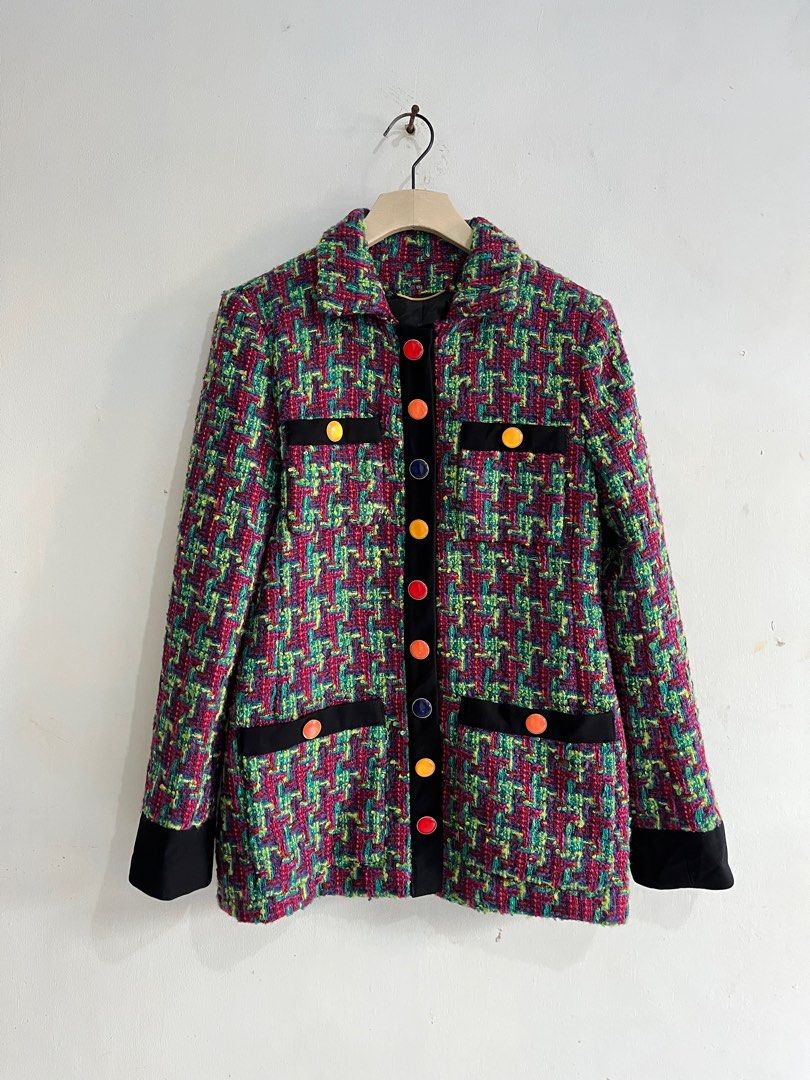 YVES SAINT LAURENT TWEED BLAZER MULTICOLOR BUTTONS (Category: Luxury Apparel) located in Manila. Submitted by contemporarydripstore (Listing ID 1368016207, Image 2). Description: YVES SAINT LAURENT TWEED BLAZER MULTICOLOR BUTTONS SEARCHABLE CODE SIZE:MEDIUM WIDTH:19 LENGTH:27 SLEEVE LENGTH:24 SHOULDER 2 SHOULDER: 15 AS NEW CONDITION NO ANY FLAWS NEGOTIABLE ITEM ONLY DM .