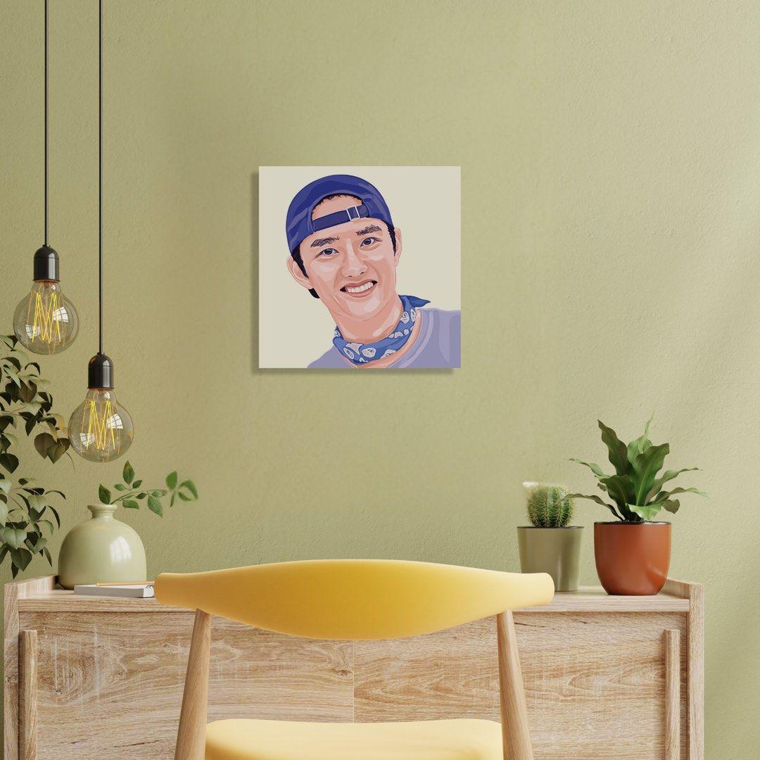 20 x 20cm Custom Portrait Illustration - Printed on Canvas c/w Frame (Category: Art & Prints) located in Singapore. Submitted by moosseartstudio (Listing ID 1368185187, Image 1). Description: Bring your story to life with a personalized portrait printed on canvas! Whether it’s a gift for a loved one, a special keepsake, or a unique piece to brighten up your space, each portrait is carefully crafted to capture the essence of your subject. Format: 