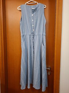 斯文露肩束腰綁帶(可調教)口袋連身裙64217833576321110