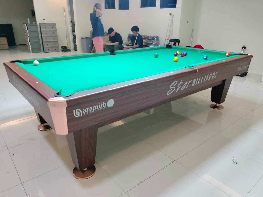 Brand New Maxima 8 Billiard Table (Category: Billiards and Bowling) located in La Paz. Submitted by iloilobranch2025 (Listing ID 1368109044, Image 2). Description: SPECIFICATIONS: Size: 5x9ft (Tournament) Slate: Granite Cushion: Uylin Corner & Side Pocket Cover: Metal Pocket: Manual ACCESSORIES INCLUDED: ANDY 600 WITH WHITE CLOTH BILLIARD BALL SET MANUAL BILLIARD POCKET STANDARD PLASTIC TRIANGLE 1 BALL TRAY 1 BILLIARD BRUSH 1 DOZEN BILLIARD CHALK