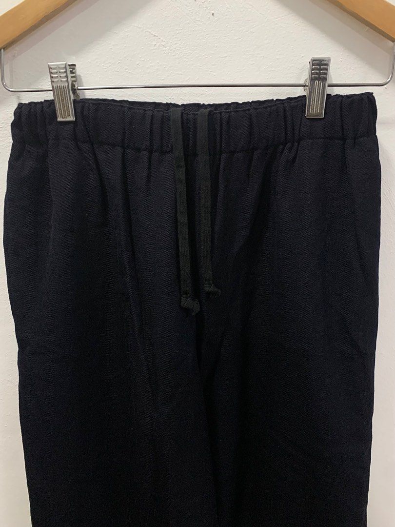 COMME des GARÇONS COMME des GARÇONS AD2005 TIE CUFF PANTS (Category: Other Bottoms) located in Cavite. Submitted by ___layern0ne (Listing ID 1368194846, Image 2). Description: Tagged Size: S Waistline: 23-34 (adjustable) Front Rise: 11.5 inches Leg Opening: 8 inches (adjustable) Length: 34.5 inches Measured laid flat and to its longest point | Stretchable material Wrinkled due to long storage | Requires light ironing to take the wrinkles out Bare