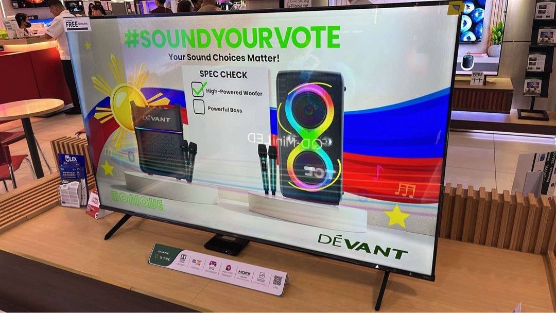 DEVANT LED SMART TV (Category: TV) located in Quezon City. Submitted by maryann.dimalanta (Listing ID 1368139307, Image 3). Description: DEVANT LED SMART TV SMART LED TV 32STW101-9,390 43STW101- 13,500 UHD TV 43UHD205-15,100 50UHD205-17,050 55UHD205-22,450 with free soundbar 55UHW201-18,650 65UHD205-30,400 free soundbar 75UHD205- 42,900 QUANTUM TV 50QUHV05-23,000 with SB50 soundbar 50QUHW01-18,250 55QUHW201-24,600 55QUHV05- 25,400 with free sound