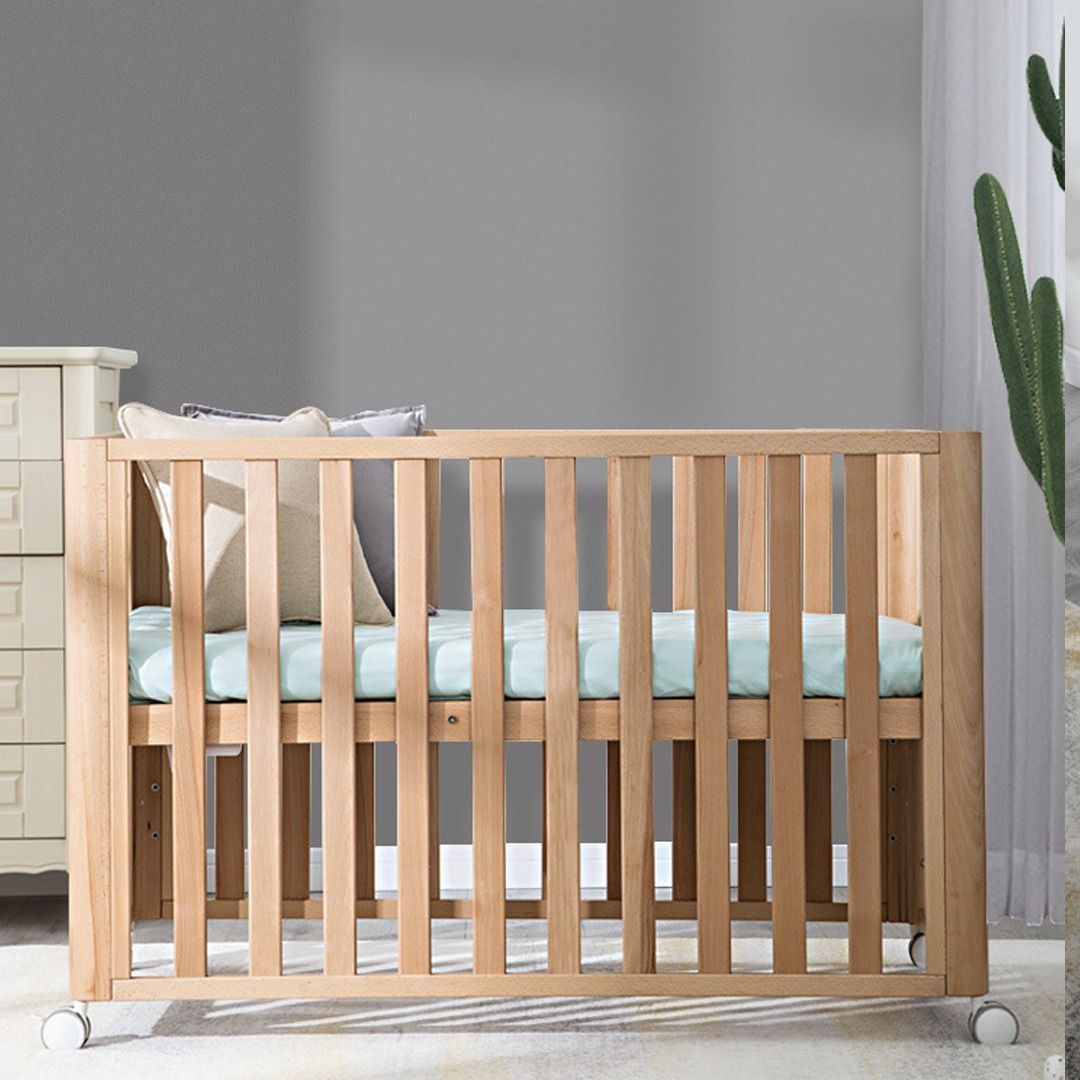 Hansel 5 in 1 convertible crib (Category: Cots & Cribs) located in Manila. Submitted by mae01511898 (Listing ID 1368102395, Image 2). Description: Hansel is a beautiful minimalist crib in natural wood and is convertible into a co-sleeper, a sofa, and a play fence. Product specifications: Material: grade A German alpine Convertible: yes Age: 0 - 5 years Supported weight: up to 100 kgs. Wheels: yes Product dimensions: 76 cm (H) x 124 (W) x 69 (D) I