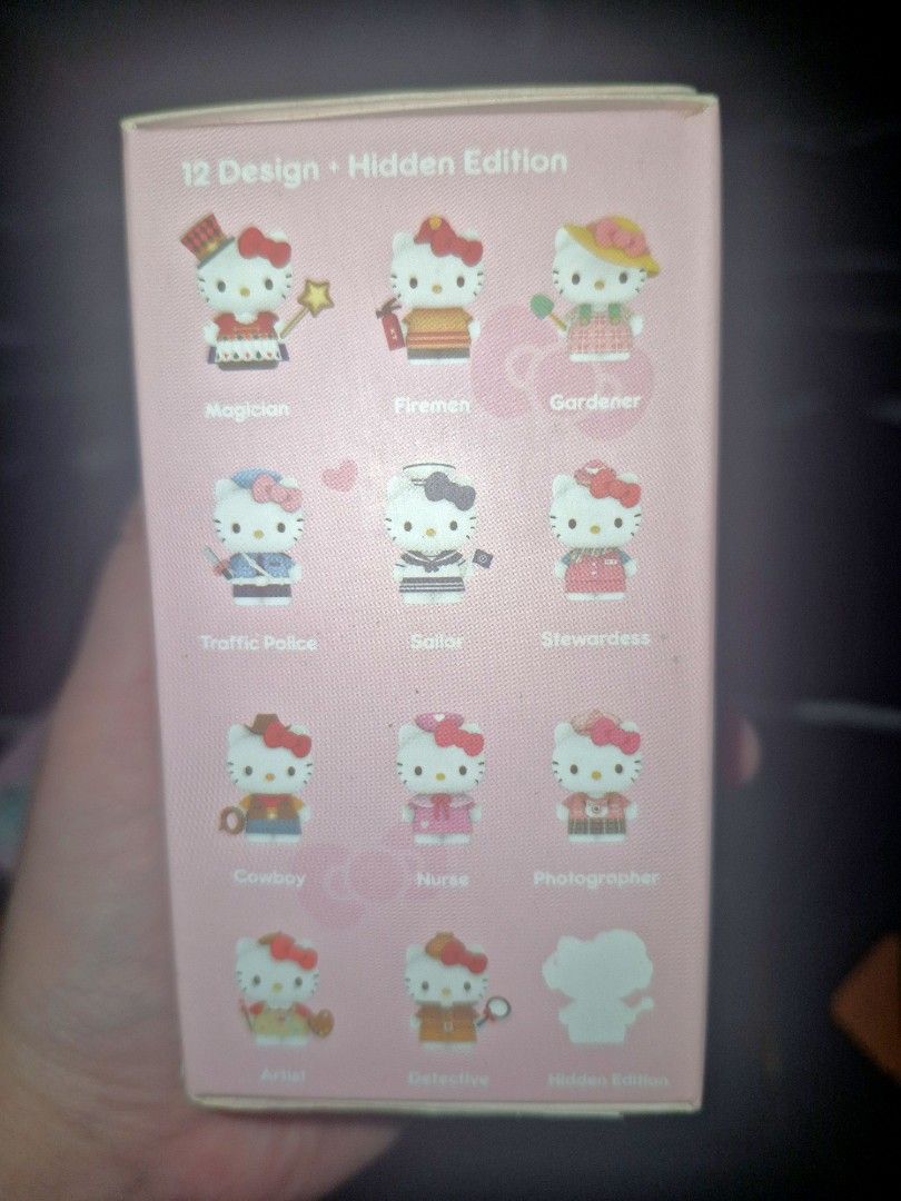 Hello Kitty Pop Mart (Career Series) (Category: Designer & Blind Box Toys) located in Imus. Submitted by julieeebels (Listing ID 1368180209, Image 3). Description: 600 each ‼️ Sanrio | Hello Kitty | Pop Mart | Career - Cowboy - Fireman - Detective Unsealed but never displayed. Bought these from resellers for 800 each. Complete inclusions (foil, card, box). RFS: Duplicates; bought entire set.