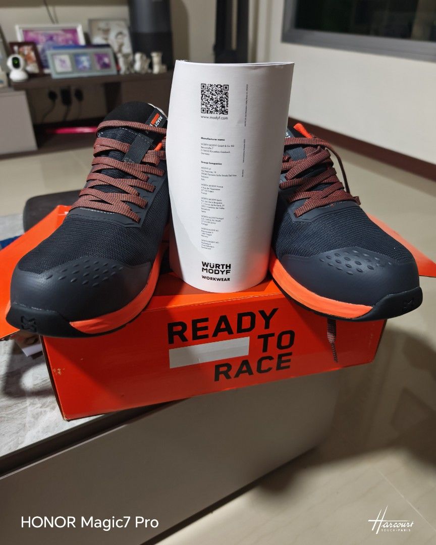 KTM shoes (Category: Motorcycle Apparel) located in Singapore. Submitted by babalicious (Listing ID 1368189708, Image 2). Description: Mechanic Shoes Ref: 3PW24004180X Product Features: Water repellent, Water repellent Product Information: S3 SRC certified safety shoes Metal-free Textile penetration protection Slip-resistant PU outsole Antistatic sole Fiberglass toe cap Material: 17% Polyurethane, 83% Synthetic Textile BNIB size is 12/47 RFS/Chan