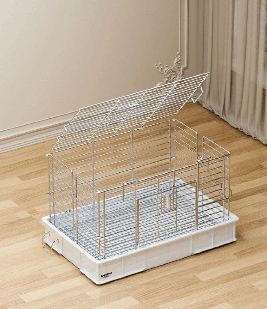 Pet Cage Rabbit Guinea Pig Chinchilla (Category: Homes & Other Pet Accessories) located in Singapore. Submitted by sparkling.snow (Listing ID 1368097779, Image 3). Description: Pre Order (Arrive in 2 weeks) •White colour •Bottom grill to separate pee and poop •H37 x W41 x L60cm (± 1cm) •Bottom tray H9cm Free delivery Place order upon payment.