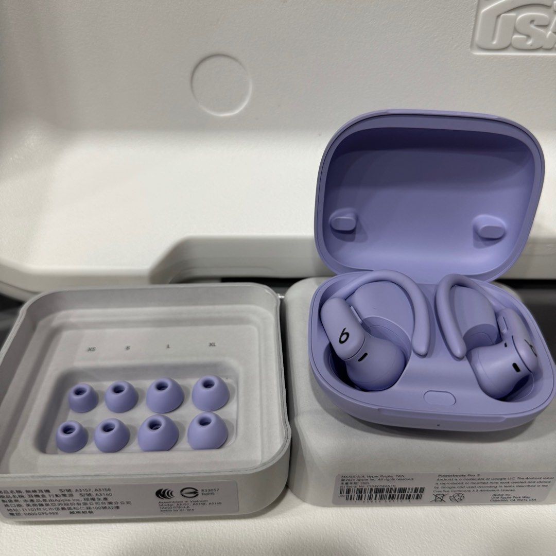 由 switchhhi (刊登 ID 1368157353，圖片 1) 提交，位於 台北市 (Taipei) 的 Powerbeats Pro2高機能入耳式耳機 藍牙耳機 -紫色 保固中 (類別：耳機)，說明：保固到20260423 已清潔過 可麥X便。