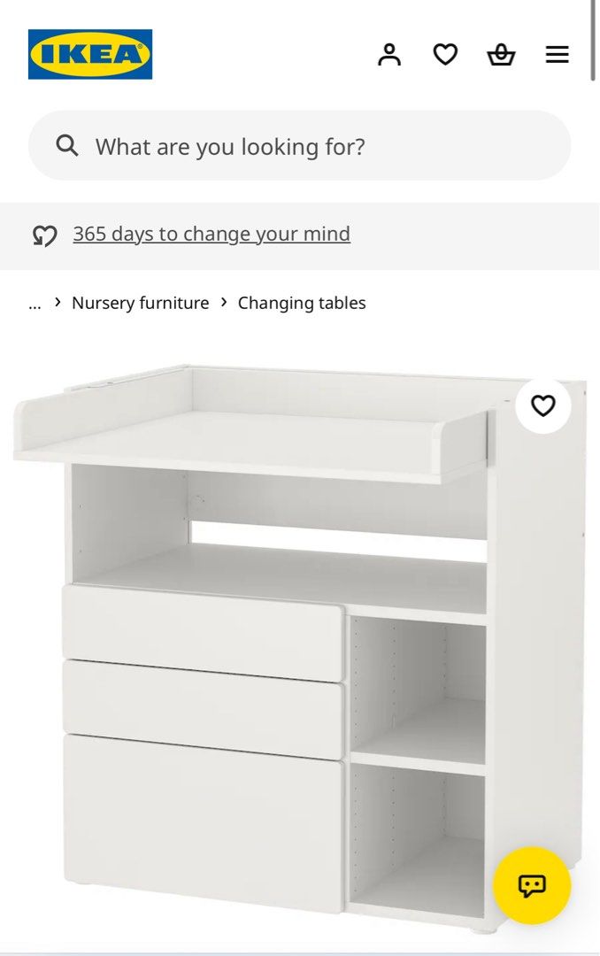 SMÅSTAD Changing table, white white/with 3 drawers (Category: Changing Tables & Stations) located in Quezon City. Submitted by mmaryf (Listing ID 1368060090, Image 1). Description: .