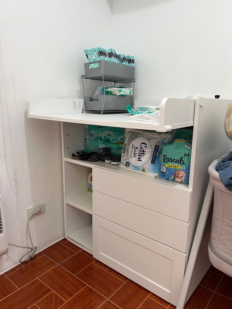 SMÅSTAD Changing table, white white/with 3 drawers (Category: Changing Tables & Stations) located in Quezon City. Submitted by mmaryf (Listing ID 1368060090, Image 2). Description: .